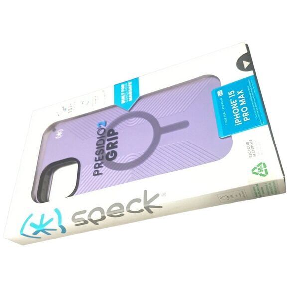 Speck Presidio2 Grip MagSafe Case iPhone 15 Pro Max 6.7" Purple NEW - Picture 4 of 6